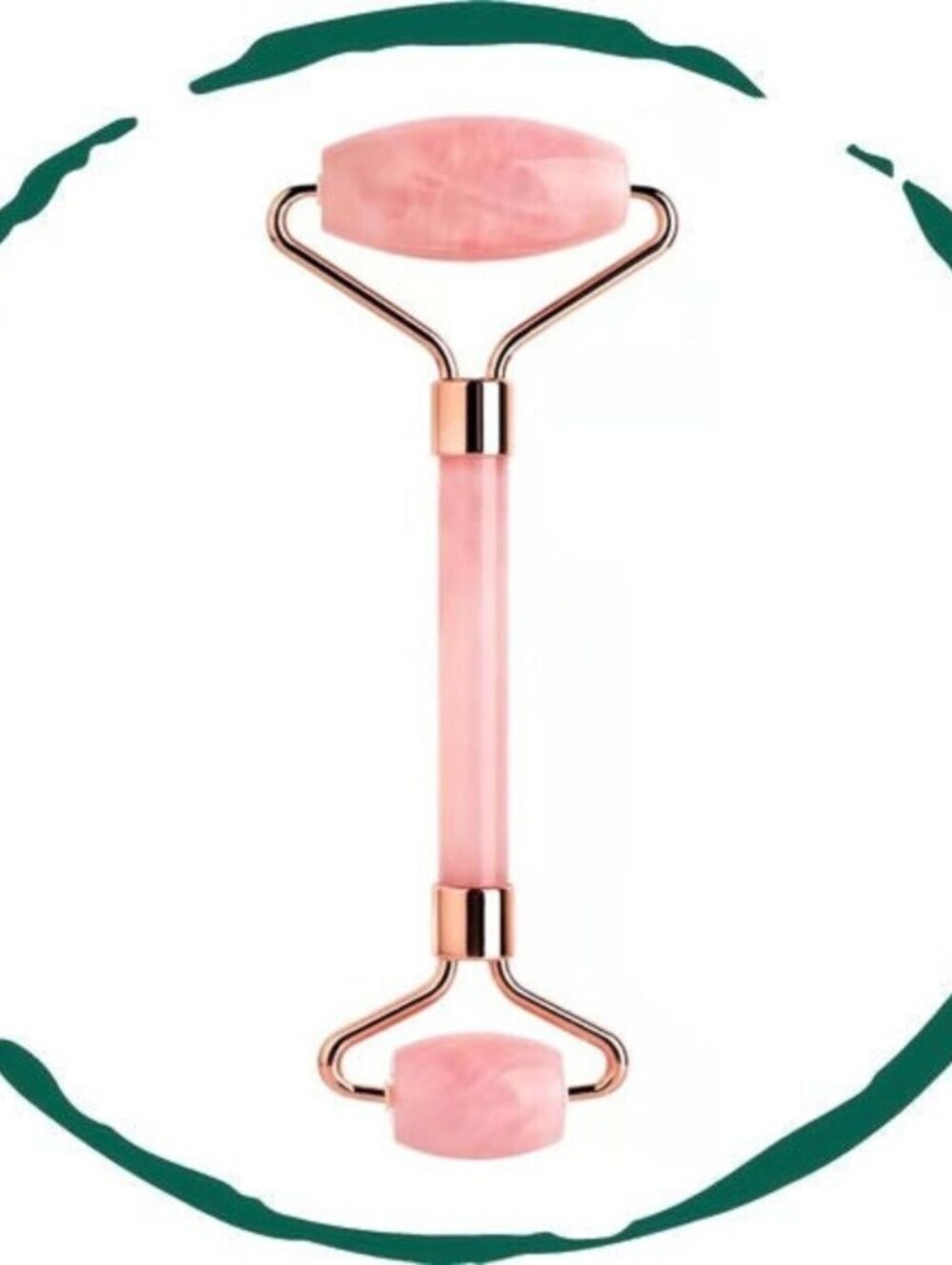 Authentic Rose Quartz Facial Roller for Face & Neck | Natural Stone